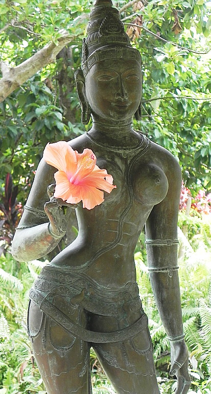 A godess in Gaia’s Garden in Auroville.