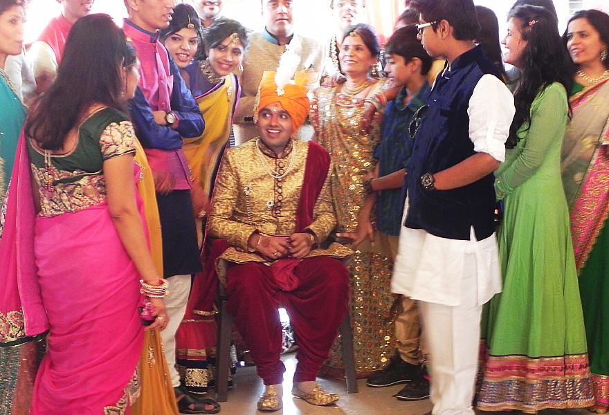 Indian groom’s wedding party.