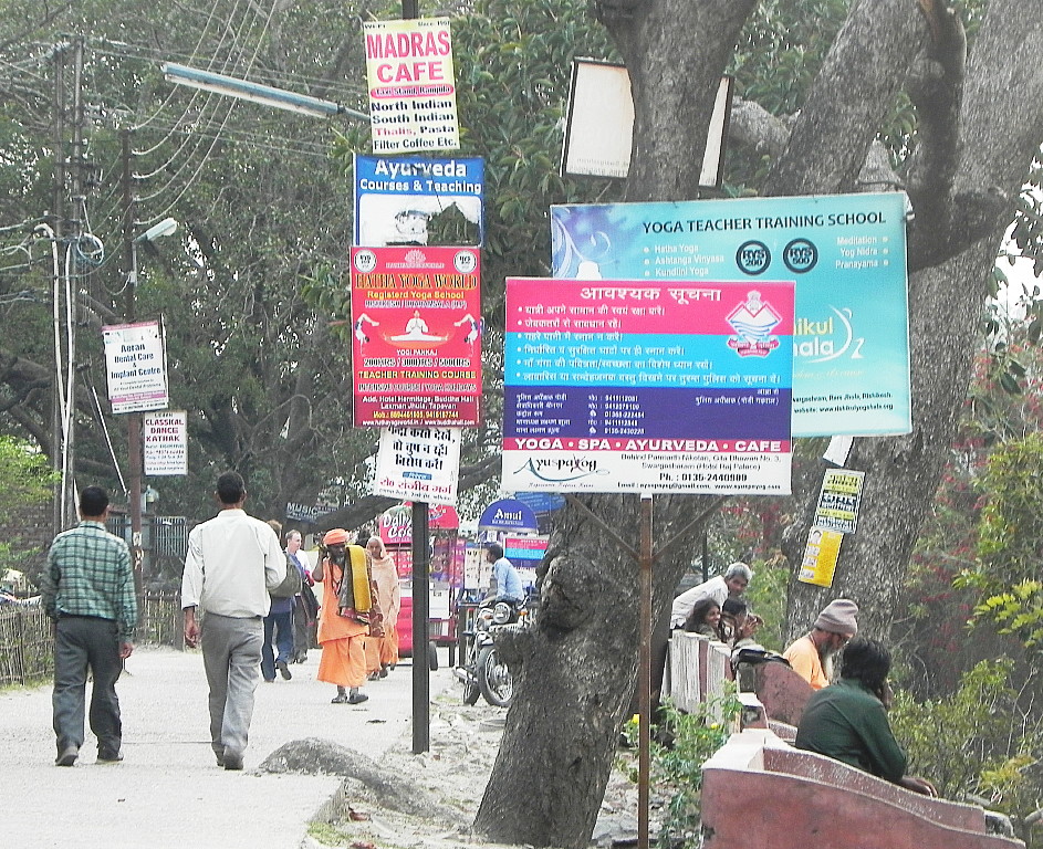 Rishikesh street advertising.