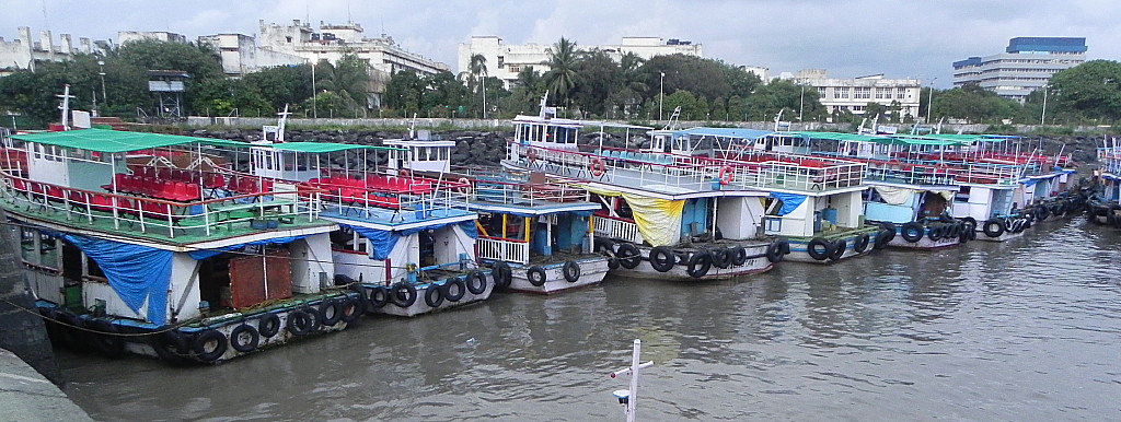 Ferry boats at the Gate of India.