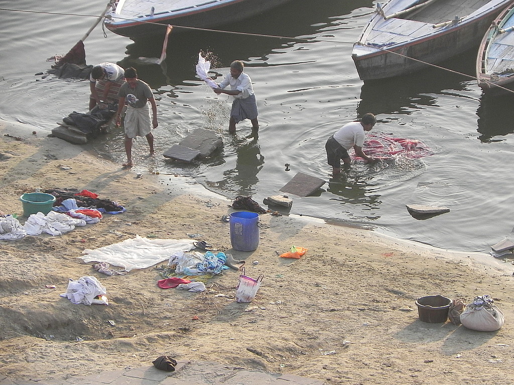  Washing clothes On the Ganges.
