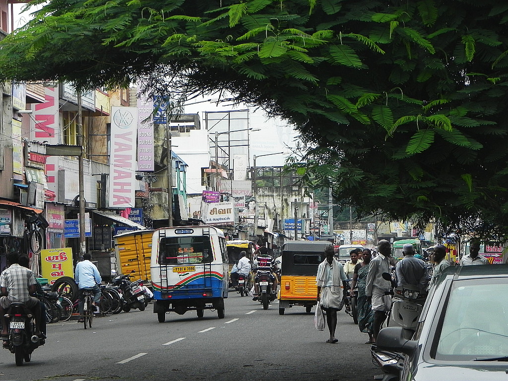 A Main street in Pondicherry.