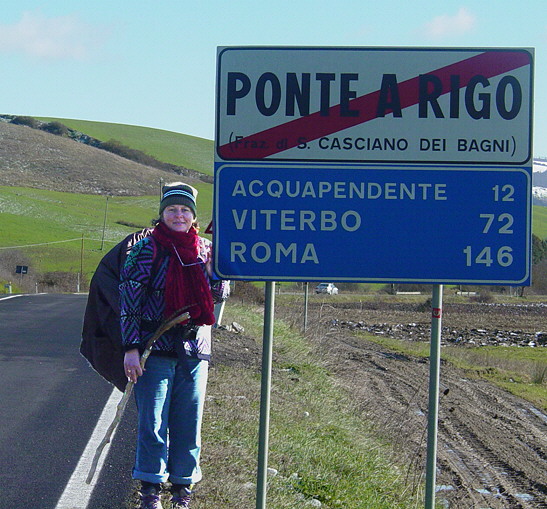 We have just entered Lazio Province, 146 kilometers (90 miles) to Rome.